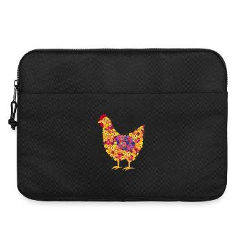 Fans de poulet - Coq - Coq - Poulet fleur - Bio - Sacoche pour ordinateur portable 15 pouces - noir - Devant