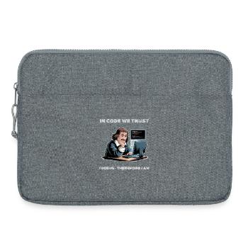 Philosopher Descartes Meme - for dark background - Laptop bag 15" - heather grey - Front