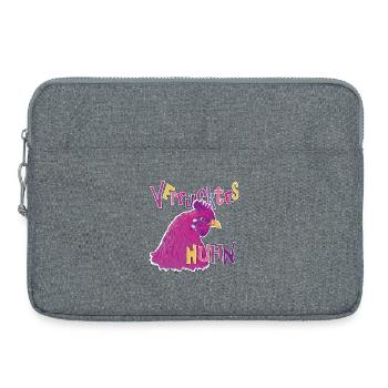 Fans de poulet - Coq - Coq - Poulet fleur - Bio - Sacoche pour ordinateur portable 15 pouces - gris chiné - Devant