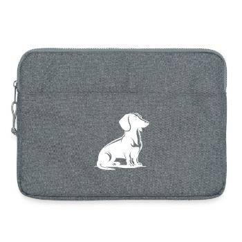 Noble Dachshund Drawing Hunting Dog Dog Silhouette - Laptop bag 15" - heather grey - Front