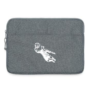 Gardien de but de foot réalise un arrêt brillant dans le saut - Sacoche pour ordinateur portable 15 pouces - gris chiné - Devant