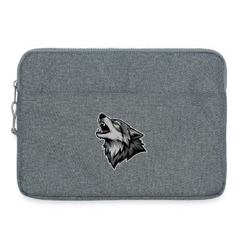 Gray Wolf Howling Wild Moon Wolf Logo - Laptop bag 15" - heather grey - Front