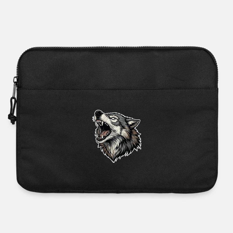 Wild Wolf Howling Alpha Wolf Mascot - Laptop bag 15" - black