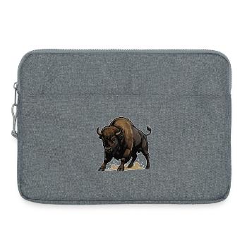 Wild Bison Charge Mascot Buffalo - Laptop bag 15" - heather grey - Front