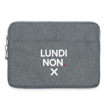 MONDAY NO | Minimal Monday humor - Laptop bag 15" - heather grey - Front