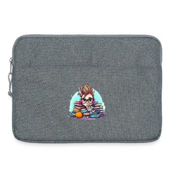 Book nerd in the book pile - Laptop bag 15" - heather grey - Front