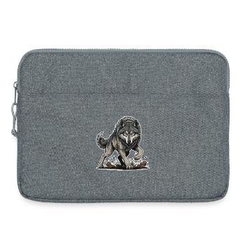Wild Gray Wolf Walking Mascot Wolf Alpha - Laptop bag 15" - heather grey - Front