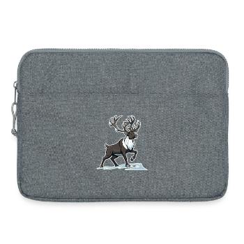Nördliches Maskottchen des arktischen Karibu-Rentiers - Laptoptasche 15" - Grau meliert - Vorne