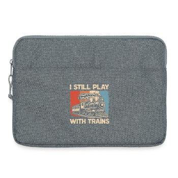 Steam Locomotive Railroad Train Conductor - Laptop bag 15" - heather grey - Front