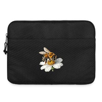 Bee on white flower - Laptop bag 15" - black - Front