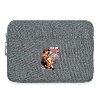 Imprimé rétro Pin-Up : succès en talons et tatouages - Sacoche pour ordinateur portable 15 pouces - gris chiné - Devant