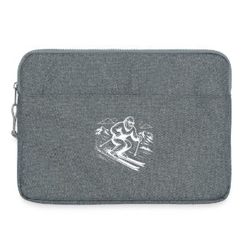 Bigfoot Sasquatch Skifahrer in den Bergen - Laptoptasche 15" - Grau meliert - Vorne