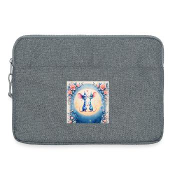 Blue mice in love - Laptop bag 15" - heather grey - Front