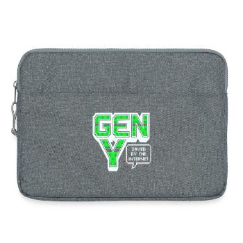 Génération Y, génération Y, Chemise Millennials, sweat à capuche - Sacoche pour ordinateur portable 15 pouces - gris chiné - Devant