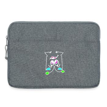 Neon-Mood Flip - Das Umdreh-Gesicht - Laptoptasche 15" - Grau meliert - Vorne