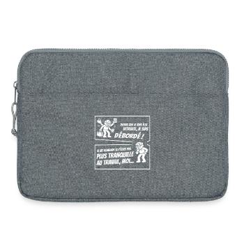 Retraité Surbooké (texte blanc) - Sacoche pour ordinateur portable 15 pouces - gris chiné - Devant