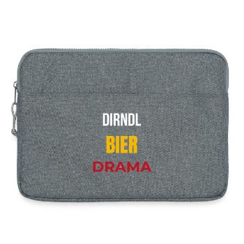 Dirndl Bier Drama T-Shirt – Lustiges Frühlingsfest - Laptoptasche 15" - Grau meliert - Vorne