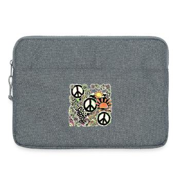 Peace Hippie Flower Stop The War - Laptoptasche 15" - Grau meliert - Vorne