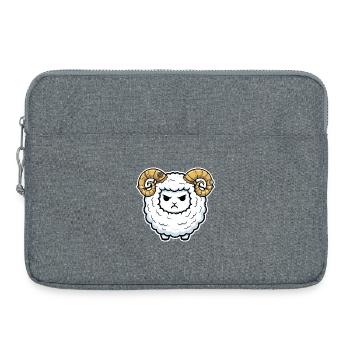 Steampunk-Widder-Schaf-mechanische Hörner - Laptoptasche 15" - Grau meliert - Vorne