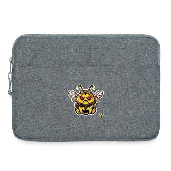 Abeille Cyborg Steampunk Énervée Bionique - Sacoche pour ordinateur portable 15 pouces - gris chiné - Devant