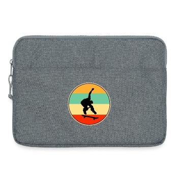 Retro Skateboarder Vintage Sunset Skate - Laptoptasche 15" - Grau meliert - Vorne