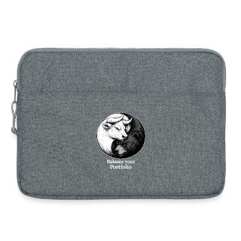 Börse Yin Yang: Bulle & Bär Balance your Portfolio - Laptoptasche 15" - Grau meliert - Vorne