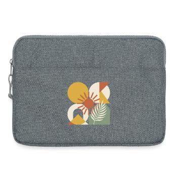 Boho-abstrakter geometrischer botanischer Sonnenstrahl - Laptoptasche 15" - Grau meliert - Vorne