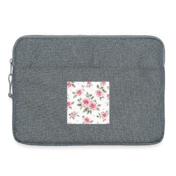 Motif Roses et Cœurs - Sacoche pour ordinateur portable 15 pouces - gris chiné - Devant