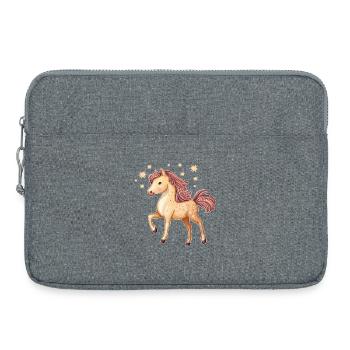 Cheval mignon avec des étoiles - Sacoche pour ordinateur portable 15 pouces - gris chiné - Devant