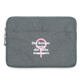 FRAUENPOWER: DIE SCHAM MUSS DIE SEITE WECHSELN ♀ - Laptoptasche 15" - Grau meliert - Vorne