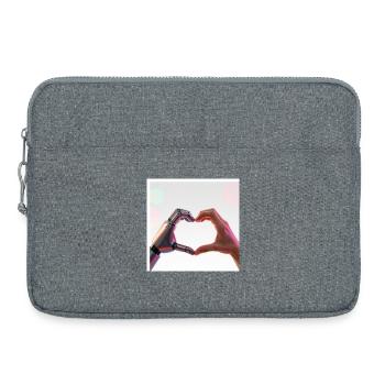 Liebe zum Roboterarm: Menschen und Technik - Laptoptasche 15" - Grau meliert - Vorne
