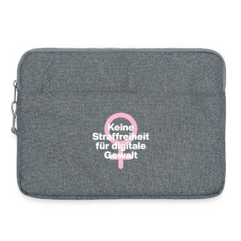 KEINE STRAFREIHEIT FÜR DIGITALE GEWALT! ♀ GIRLS - Laptoptasche 15" - Grau meliert - Vorne
