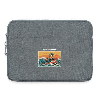 Perroquet Jet Ski Rétro "Wild Ride" - Sacoche pour ordinateur portable 15 pouces - gris chiné - Devant