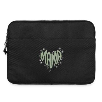Mama Herzschrift mit Blüten - Laptoptasche 15" - Schwarz - Vorne