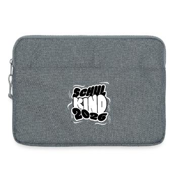 Schulkind 2026 Schriftzug - Laptoptasche 15" - Grau meliert - Vorne
