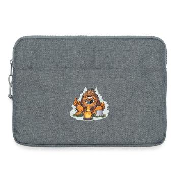 Coffee Yeti with Feuerlust - Laptop bag 15" - heather grey - Front