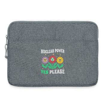 Atomkraft Ja Bitte mit Blumen retro - Sacoche pour ordinateur portable 15 pouces - gris chiné - Devant