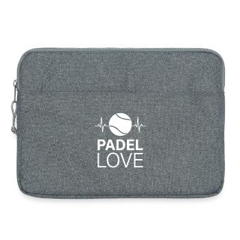 Padel Love Sport Heartbeat Lifestyle - Sacoche pour ordinateur portable 15 pouces - gris chiné - Devant