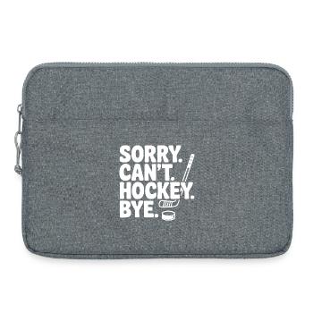 Entschuldigung. Geht nicht. Eishockey. Tschüss. - Laptoptasche 15" - Grau meliert - Vorne