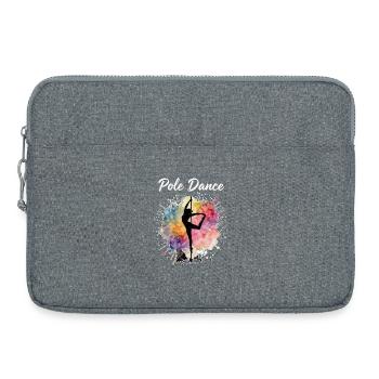 Pole Dance Silhouette – Watercolor Art Design - Laptop bag 15" - heather grey - Front