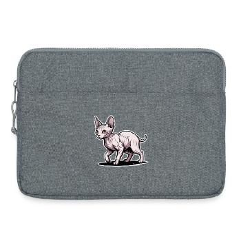 Sphynx Katze Haarloses Spazieren-Porträtdesign - Laptoptasche 15" - Grau meliert - Vorne