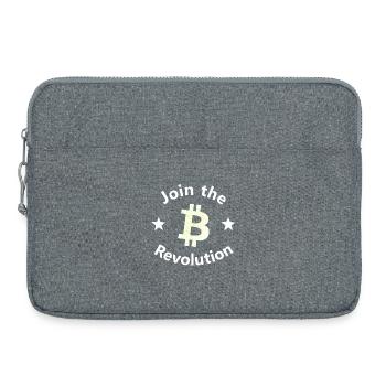 Bitcoin Revolt Circle - Laptop bag 15" - heather grey - Front