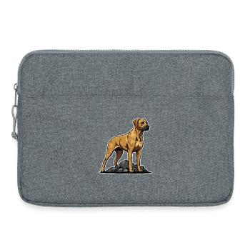 Chien Rhodesian Ridgeback sur Rocher Portrait Fier - Sacoche pour ordinateur portable 15 pouces - gris chiné - Devant