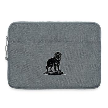 Neufundland-Hundeporträt Schwarzer Rettungsschwimmer - Laptoptasche 15" - Grau meliert - Vorne