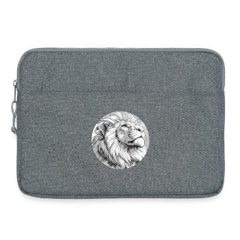 Dessin de Lion - Sacoche pour ordinateur portable 15 pouces - gris chiné - Devant