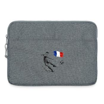 Dynamic football shot with France flag - Laptop bag 15" - heather grey - Front