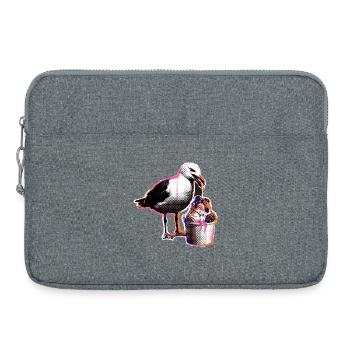 La mouette mange de la glace - Sacoche pour ordinateur portable 15 pouces - gris chiné - Devant