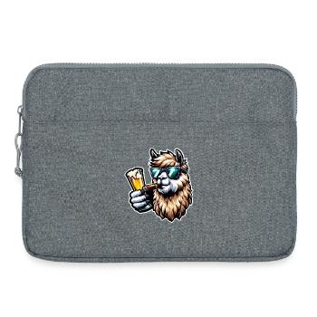 Alpaga de fête - Sacoche pour ordinateur portable 15 pouces - gris chiné - Devant