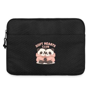 Mignons pandas en sweat à capuche – Art du club Soft Hearts - Sacoche pour ordinateur portable 15 pouces - noir - Devant