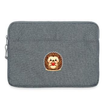 Hérisson câlin avec cœur - Sacoche pour ordinateur portable 15 pouces - gris chiné - Devant